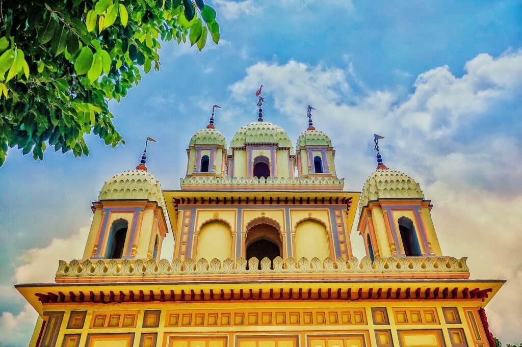 a large building with a clock on the top of it